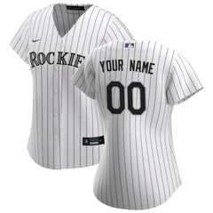Colorado Rockies Women's Home Replica Custom Jersey White