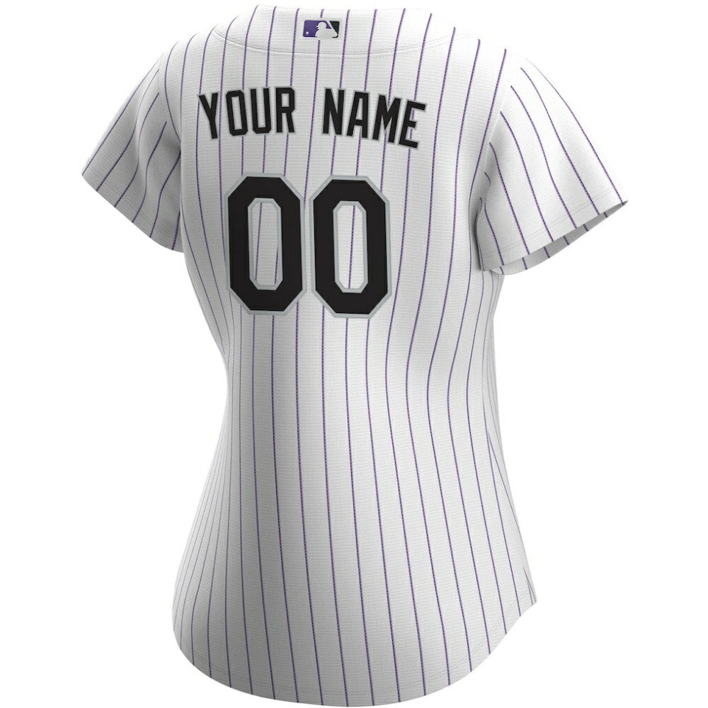 Colorado Rockies Women's Home Replica Custom Jersey White