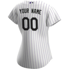 Colorado Rockies Women's Home Replica Custom Jersey White
