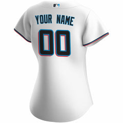Miami Marlins Women's Home Replica Custom Jersey White