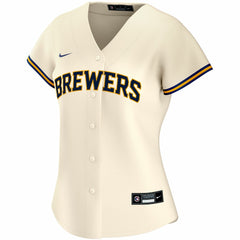 Milwaukee Brewers Women's Home Replica Custom Jersey Cream
