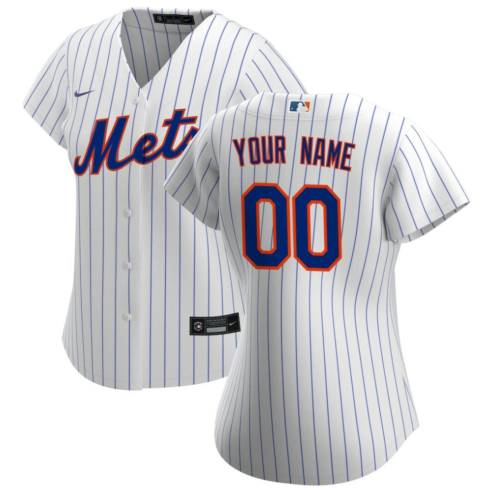 New York Mets Women's Home Replica Custom Jersey White