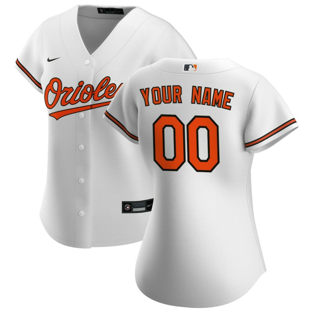 Baltimore Orioles Women's Home Replica Custom Jersey White