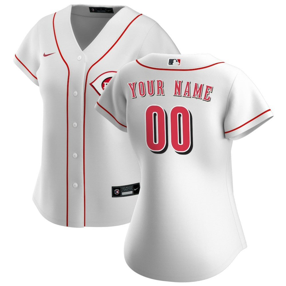 Cincinnati Reds Women's Home Replica Custom Jersey White