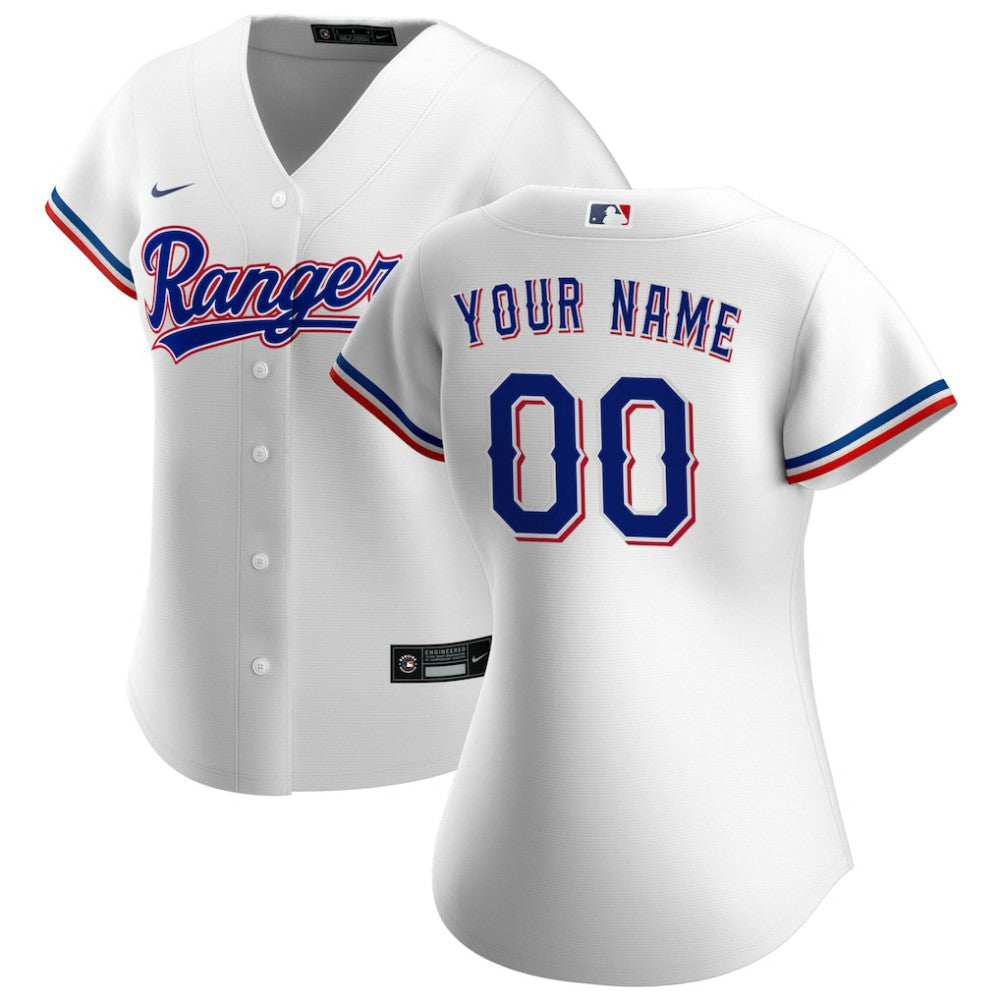 Texas Rangers Women's Home Replica Custom Jersey White