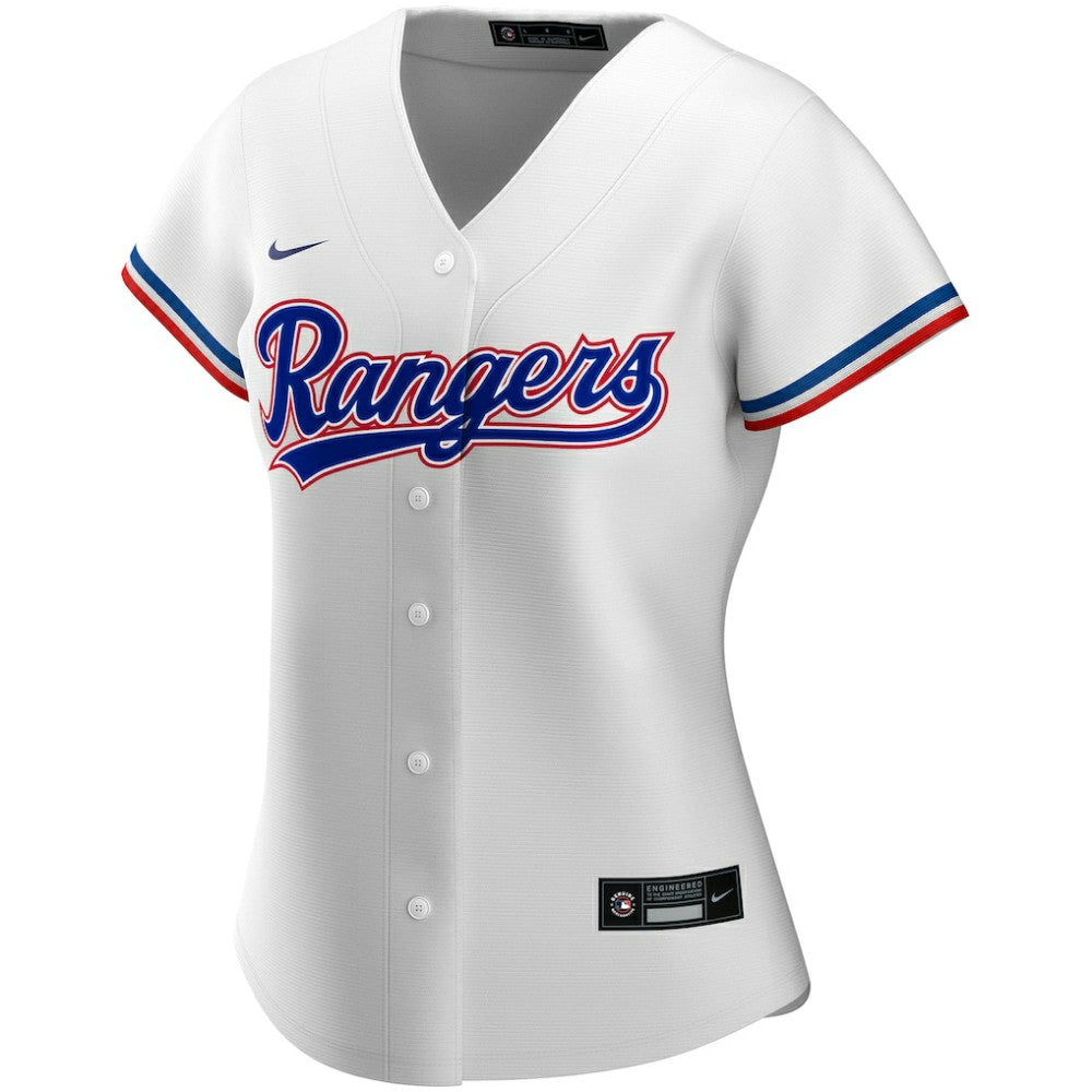Texas Rangers Women's Home Replica Custom Jersey White