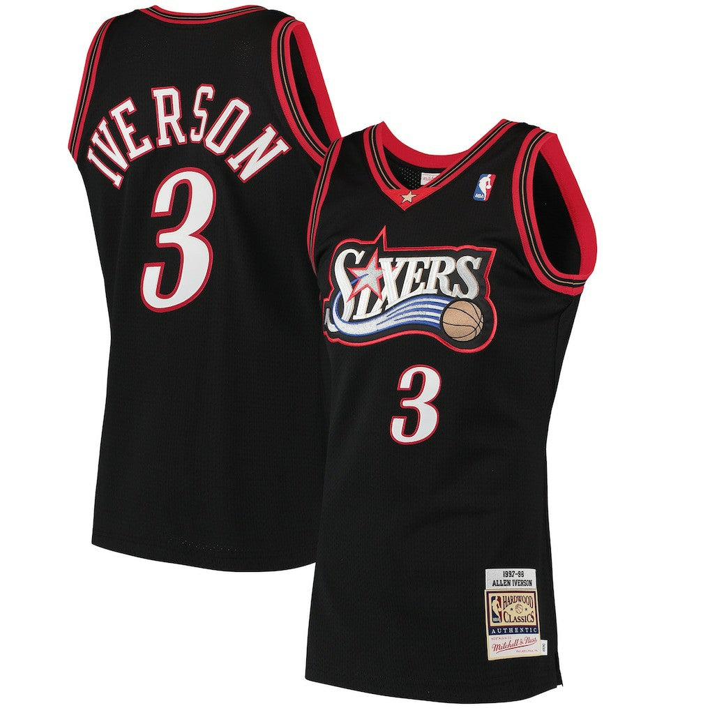 Allen Iverson Philadelphia 76ers 1997/98 Hardwood Classics Authentic Jersey - Black discount