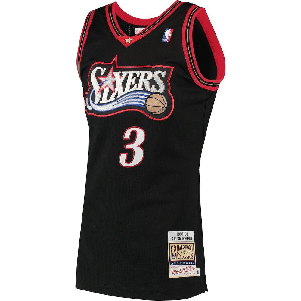 Allen Iverson Philadelphia 76ers 1997/98 Hardwood Classics Authentic Jersey - Black discount