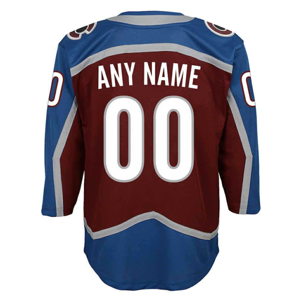 Colorado Avalanche Youth Home Premier Custom Jersey - Burgundy Jerseys
