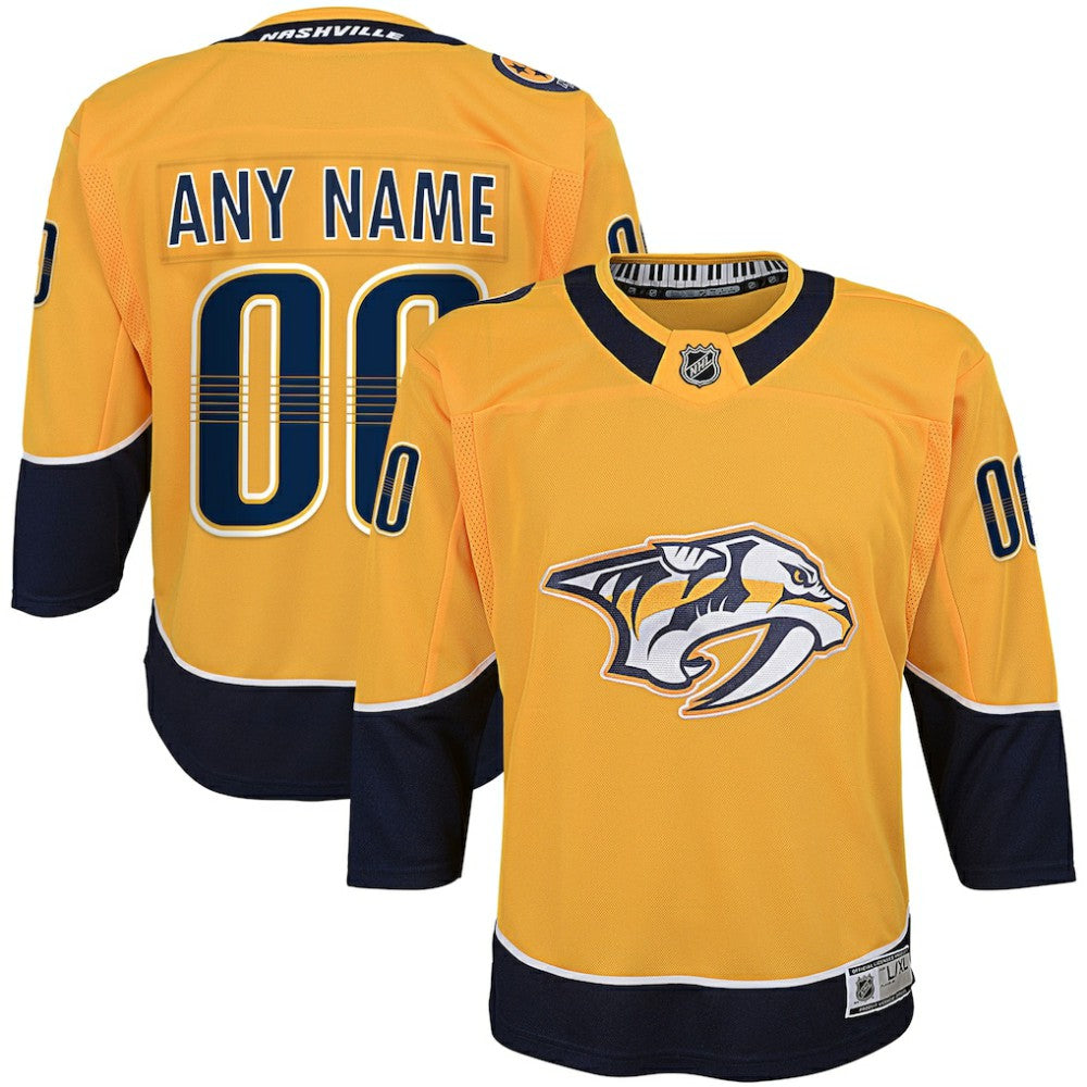 Nashville Predators Youth Home Premier Custom Jersey - Yellow Jerseys