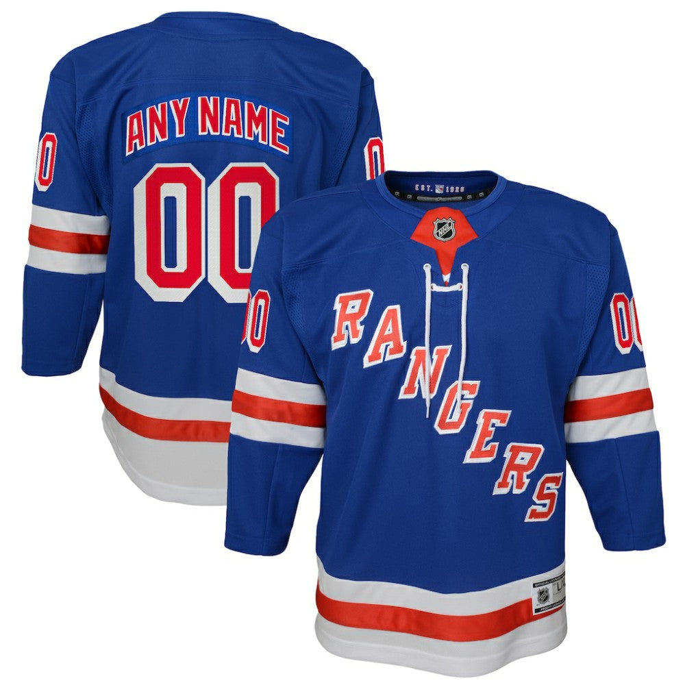 New York Rangers Youth Home Premier Custom Jersey - Blue Jerseys