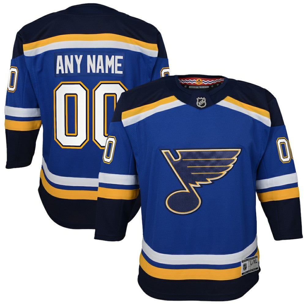 St. Louis Blues Youth Home Premier Custom Jersey - Blue Jerseys