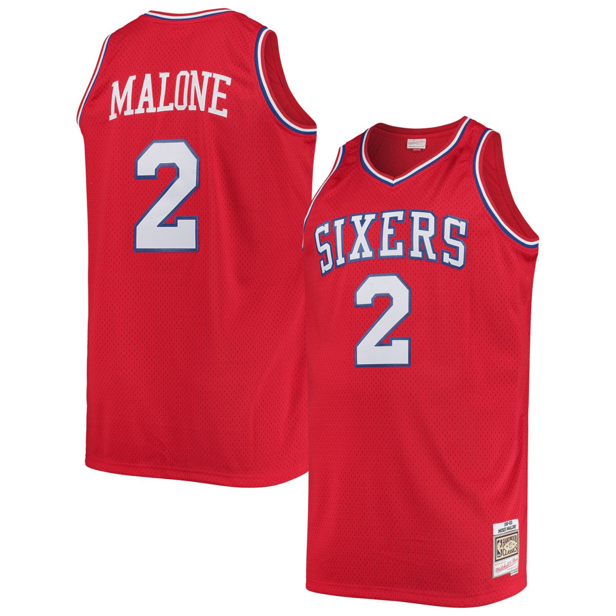 Moses Malone Philadelphia 76ers 1982/83 Big & Tall Hardwood Classics Swingman Jersey - Red for sale