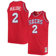 Moses Malone Philadelphia 76ers 1982/83 Big & Tall Hardwood Classics Swingman Jersey - Red for sale