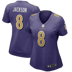 Lamar Jackson Baltimore Ravens Women's Alternate Game Player Jersey - Purple sale
