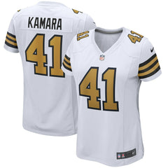 Alvin Kamara New Orleans Saints Women's Alternate Game Player Jersey - White cheap