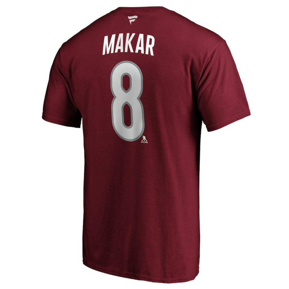 Cale Makar Colorado Avalanche Fanatics Authentic Stack Player Name & Number T-Shirt - Burgundy T-shirts