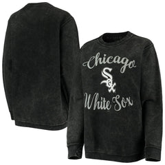 Chicago White Sox G-III 4Her by Carl Banks Women's Script Comfy Cord Pullover Sweatshirt Black