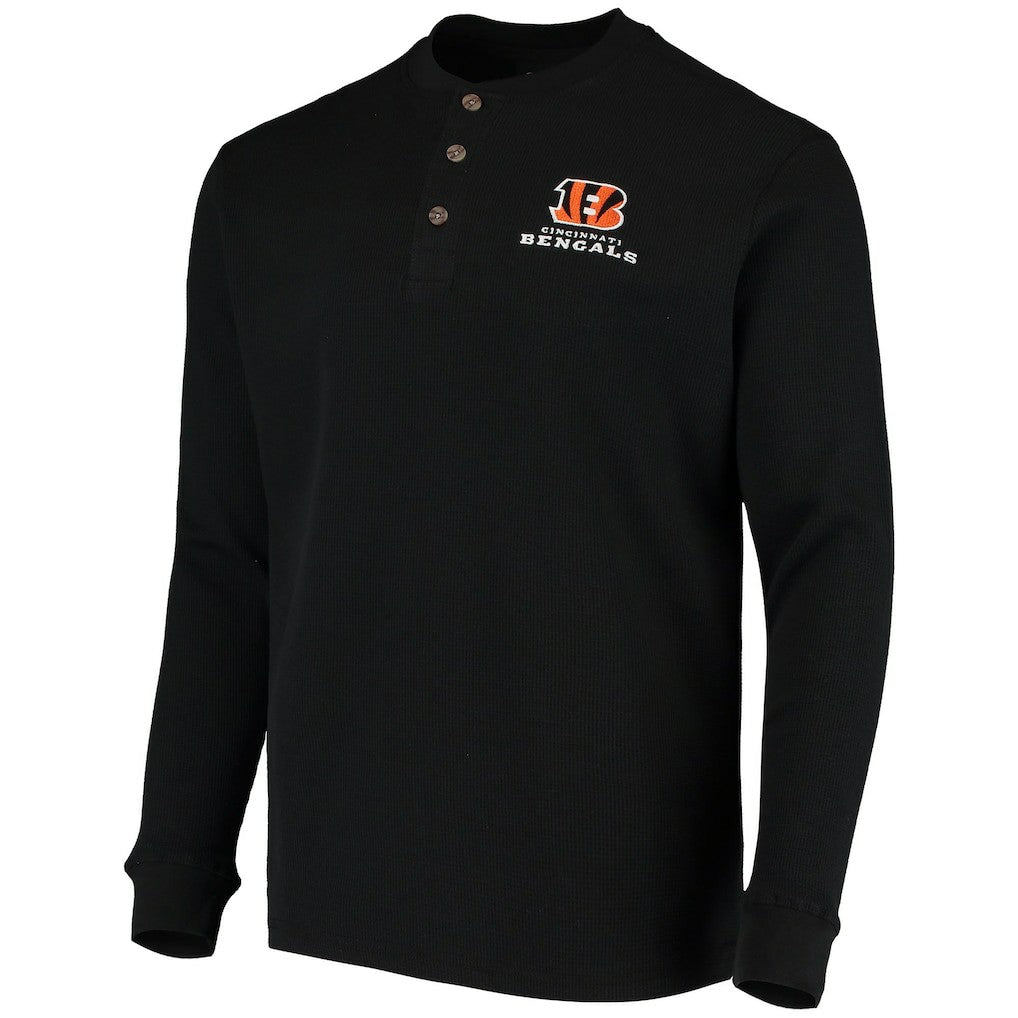 Cincinnati Bengals Dunbrooke Logo Maverick Thermal Henley Long Sleeve T-Shirt - Black for sale