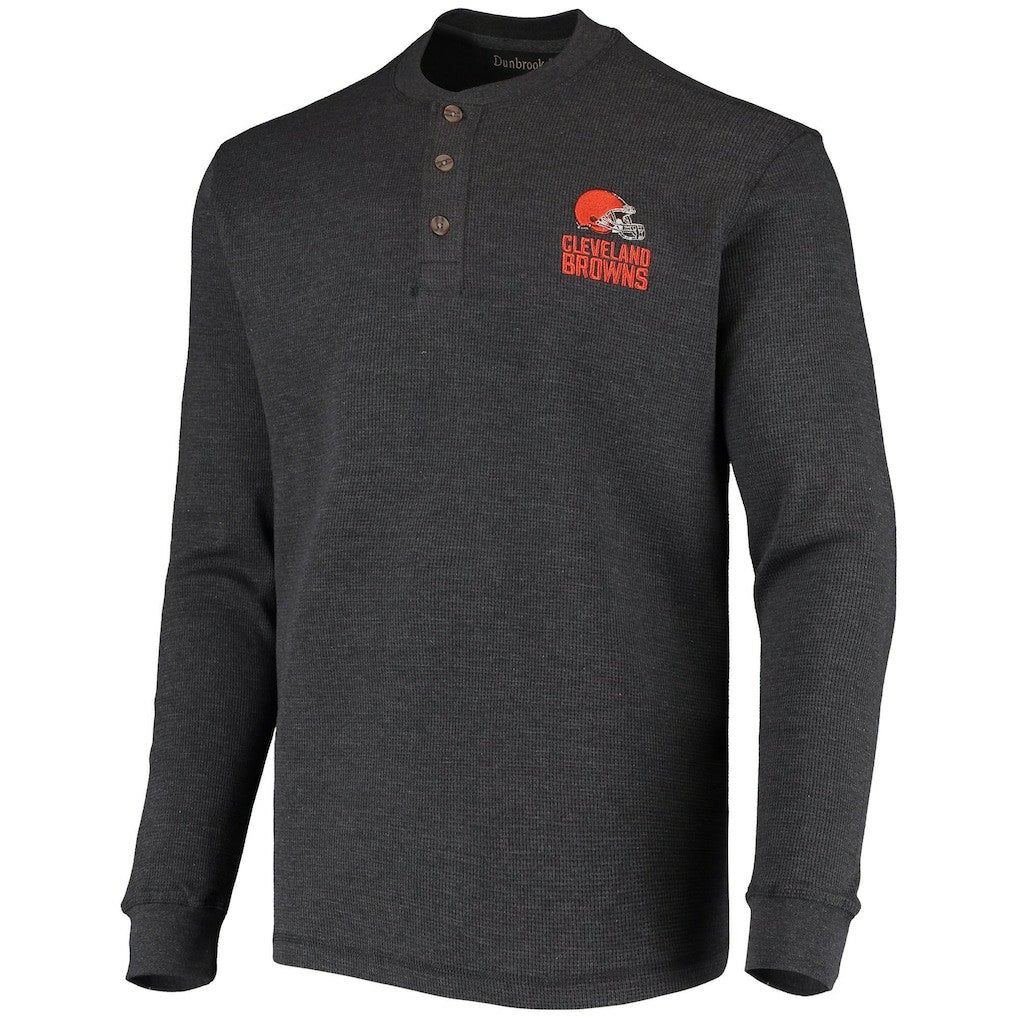 Cleveland Browns Dunbrooke Logo Maverick Thermal Henley Long Sleeve T-Shirt - Charcoal discount