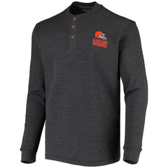 Cleveland Browns Dunbrooke Logo Maverick Thermal Henley Long Sleeve T-Shirt - Charcoal discount