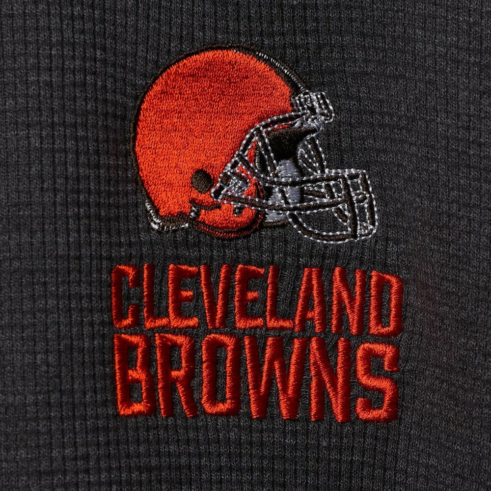 Cleveland Browns Dunbrooke Logo Maverick Thermal Henley Long Sleeve T-Shirt - Charcoal discount