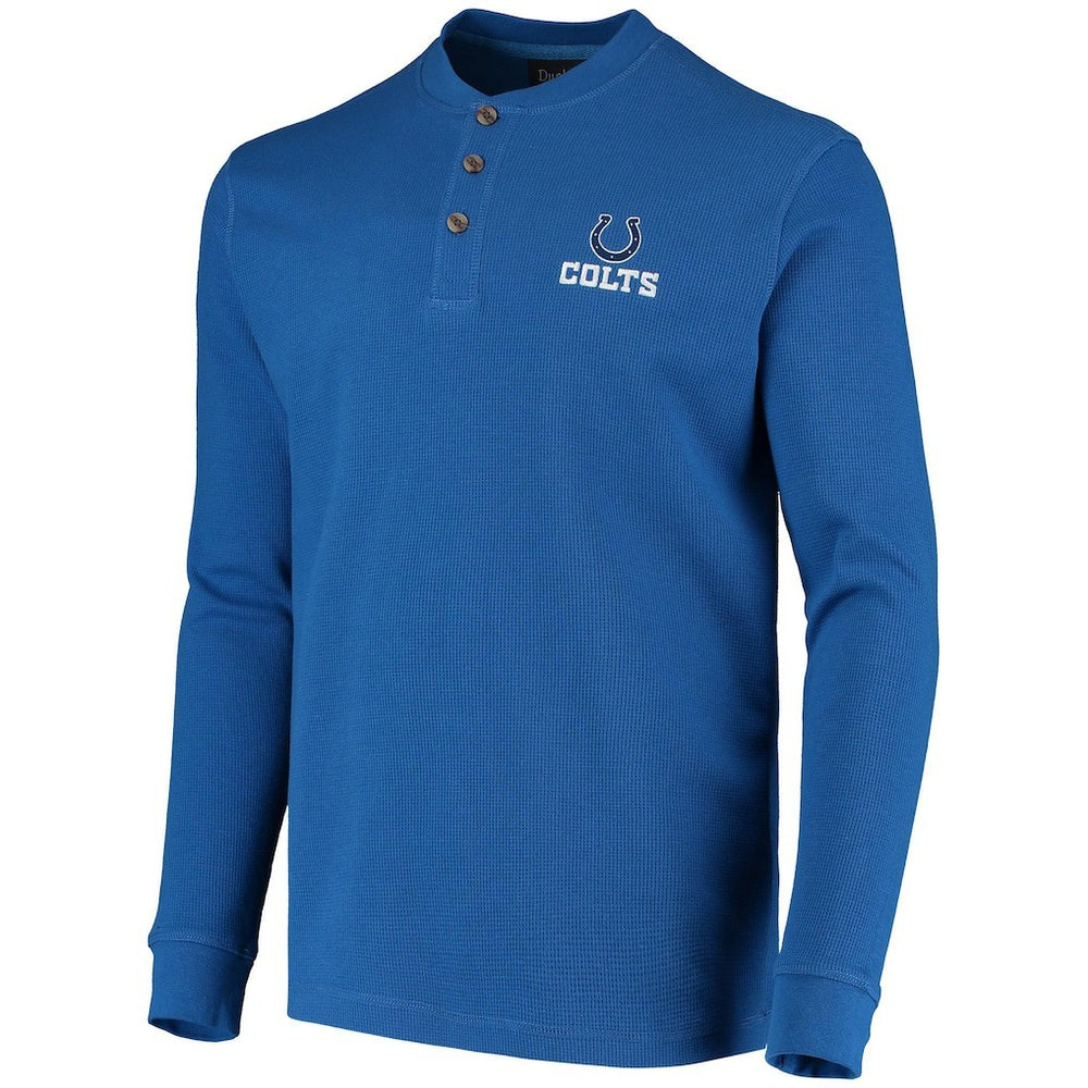 Indianapolis Colts Dunbrooke Logo Maverick Thermal Henley Long Sleeve T-Shirt - Royal cheap