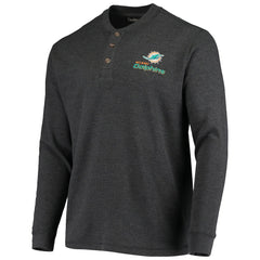 Miami Dolphins Dunbrooke Logo Maverick Thermal Henley Long Sleeve T-Shirt - Charcoal discount