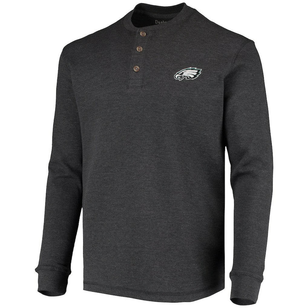 Philadelphia Eagles Dunbrooke Logo Maverick Thermal Henley Long Sleeve T-Shirt - Charcoal on sale