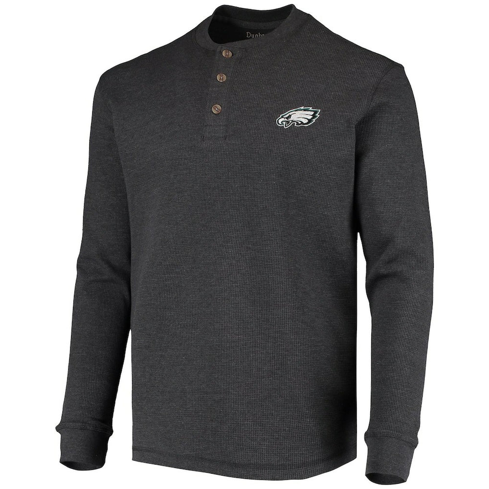 Philadelphia Eagles Dunbrooke Logo Maverick Thermal Henley Long Sleeve T-Shirt - Charcoal on sale