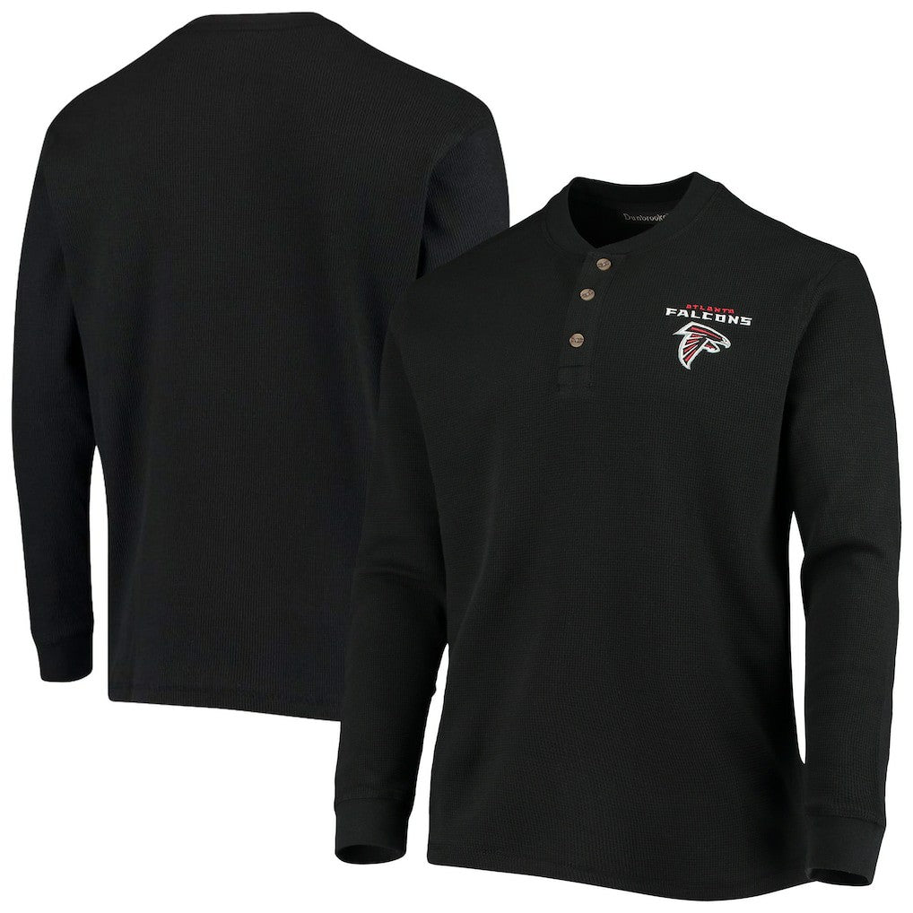 Atlanta Falcons Dunbrooke Logo Maverick Thermal Henley Long Sleeve T-Shirt - Black outlet