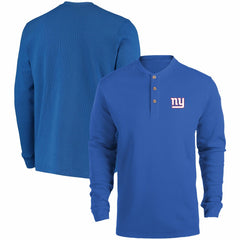 New York Giants Dunbrooke Logo Maverick Thermal Henley Long Sleeve T-Shirt - Royal on sale