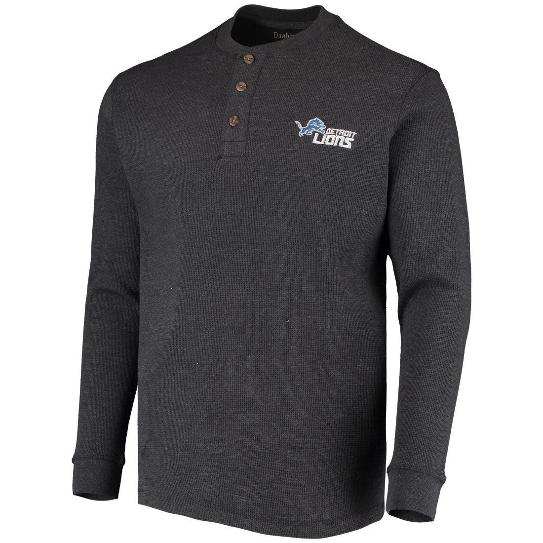 Detroit Lions Dunbrooke Logo Maverick Thermal Henley Long Sleeve T-Shirt - Charcoal for sale