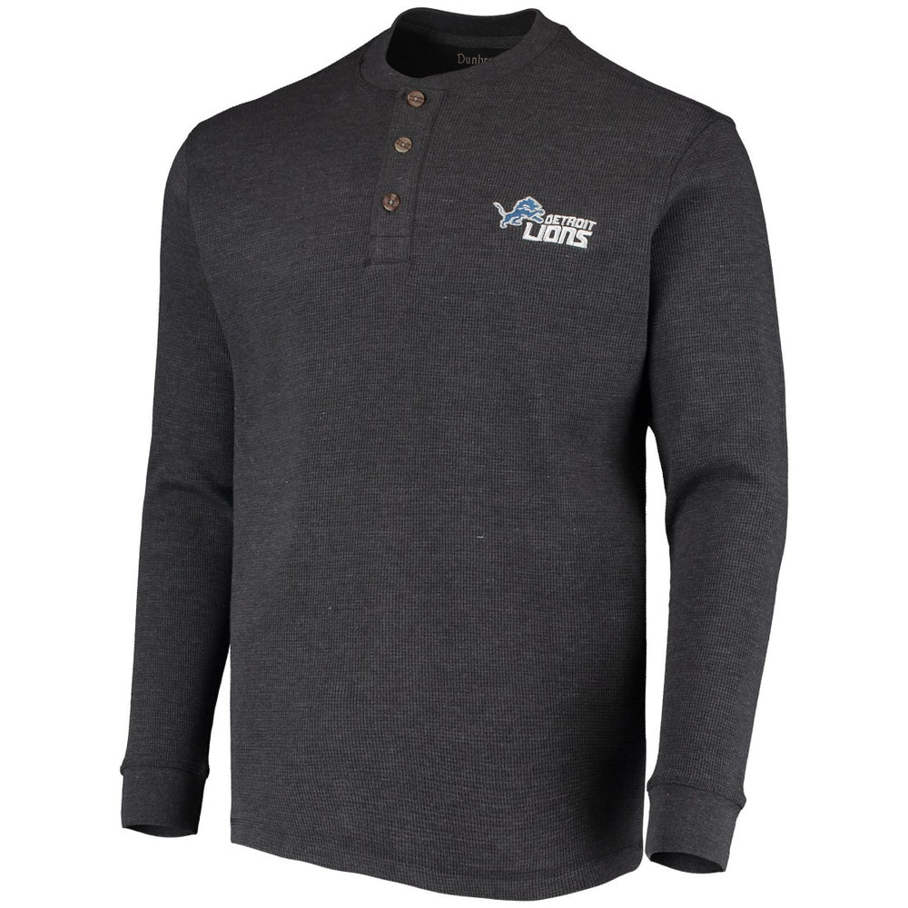 Detroit Lions Dunbrooke Logo Maverick Thermal Henley Long Sleeve T-Shirt - Charcoal for sale