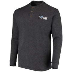 Detroit Lions Dunbrooke Logo Maverick Thermal Henley Long Sleeve T-Shirt - Charcoal for sale