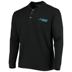 Carolina Panthers Dunbrooke Logo Maverick Thermal Henley Long Sleeve T-Shirt - Black cheap