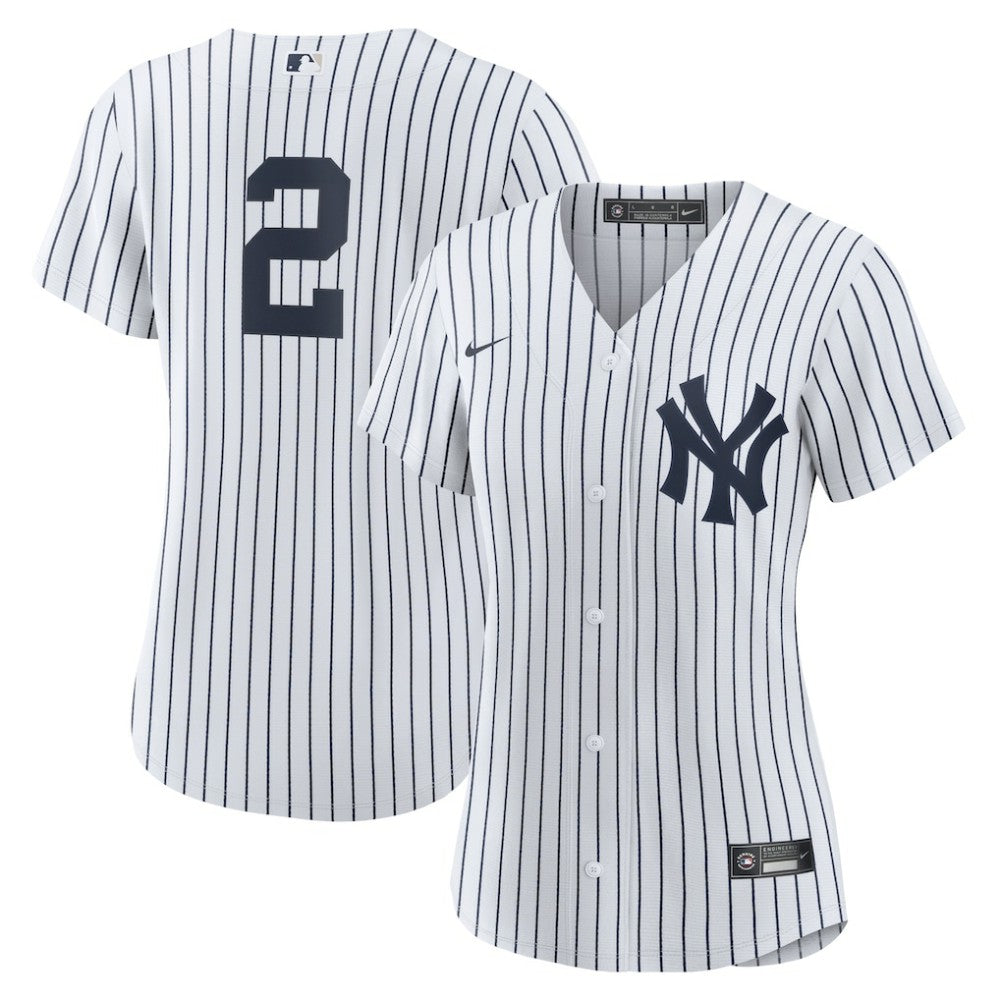 Derek Jeter New York Yankees Women's Home Replica Player Jersey White/Navy