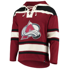 Nathan MacKinnon Colorado Avalanche '47 Player Name & Number Lacer Pullover Hoodie - Burgundy Hoodies