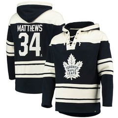 Auston Matthews Toronto Maple Leafs '47 Player Name & Number Lacer Pullover Hoodie - Blue Hoodies