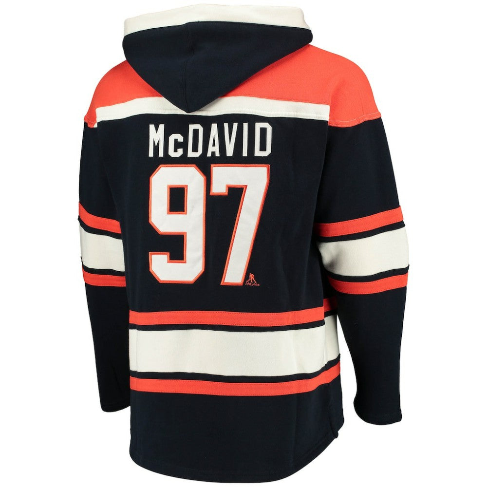 Connor McDavid Edmonton Oilers '47 Player Name & Number Lacer Pullover Hoodie - Navy Hoodies