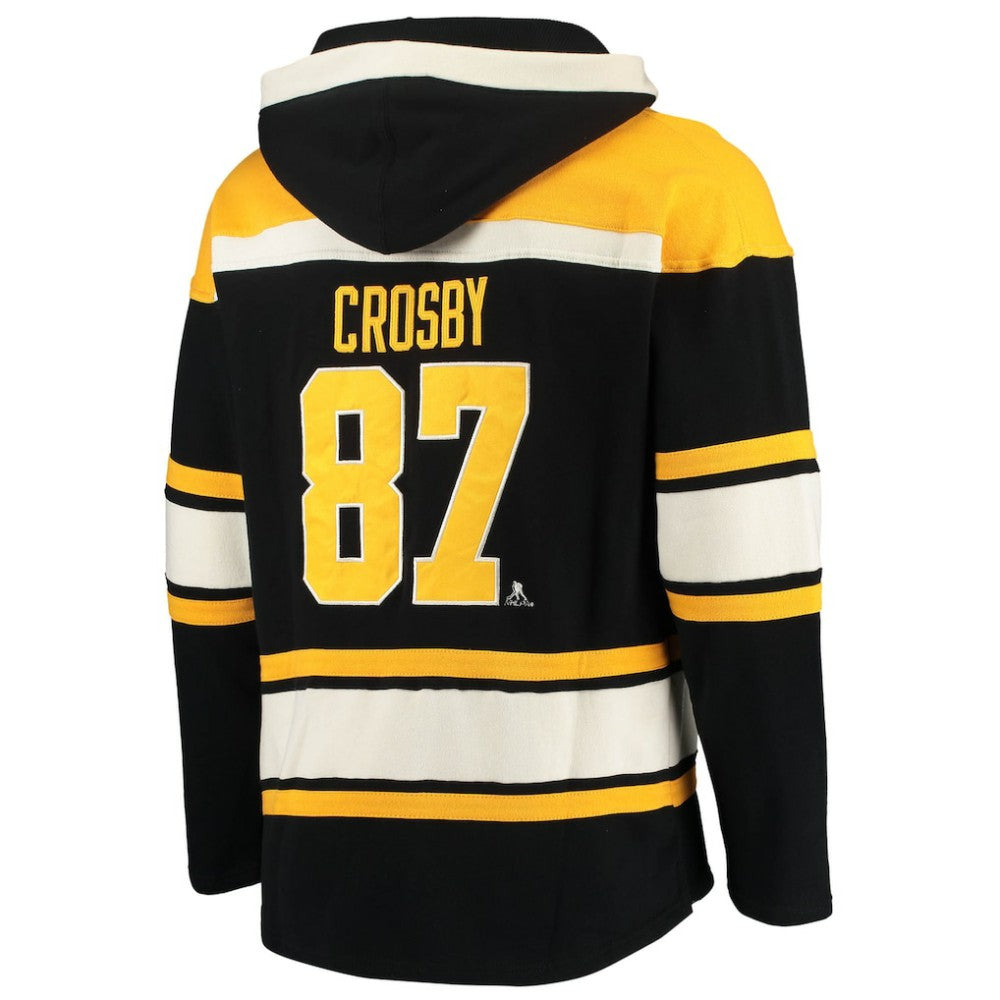 Sidney Crosby Pittsburgh Penguins '47 Player Name & Number Lacer Pullover Hoodie - Black Hoodies
