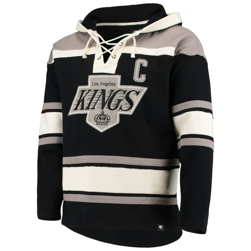 Wayne Gretzky Los Angeles Kings '47 Retired Player Name & Number Lacer Pullover Hoodie - Black Hoodies