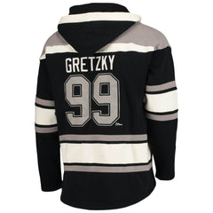Wayne Gretzky Los Angeles Kings '47 Retired Player Name & Number Lacer Pullover Hoodie - Black Hoodies