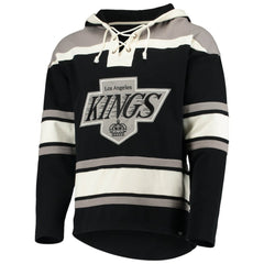 Luc Robitaille Los Angeles Kings '47 Retired Player Name & Number Lacer Pullover Hoodie - Black Hoodies