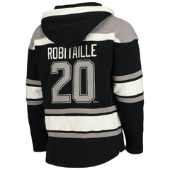 Luc Robitaille Los Angeles Kings '47 Retired Player Name & Number Lacer Pullover Hoodie - Black Hoodies