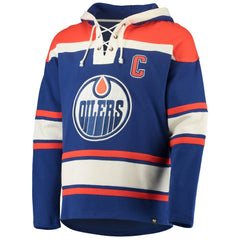 Wayne Gretzky Edmonton Oilers '47 Retired Player Name & Number Lacer Pullover Hoodie - Royal Hoodies