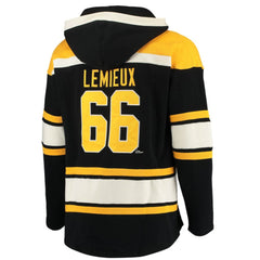 Mario Lemieux Pittsburgh Penguins '47 Retired Player Name & Number Lacer Pullover Hoodie - Black Hoodies