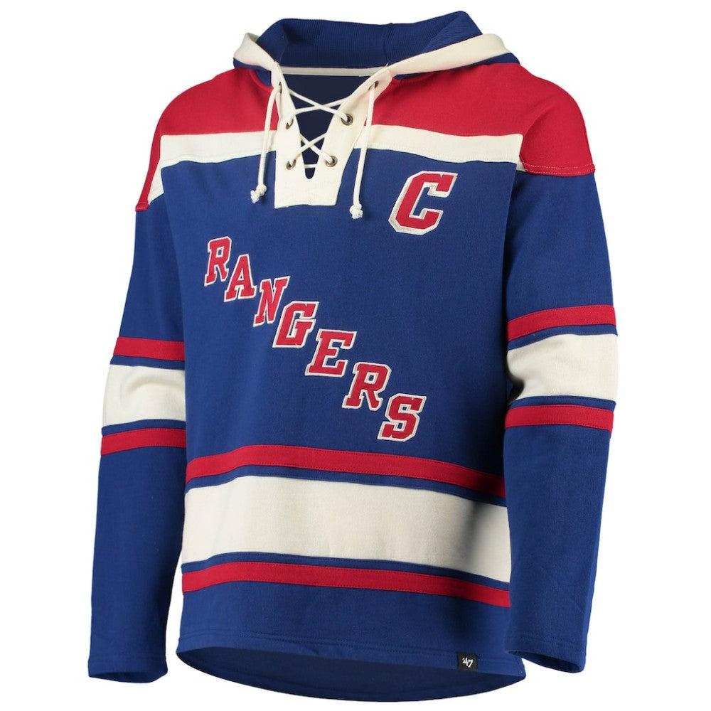 Wayne Gretzky New York Rangers '47 Retired Player Name & Number Lacer Pullover Hoodie - Blue Hoodies