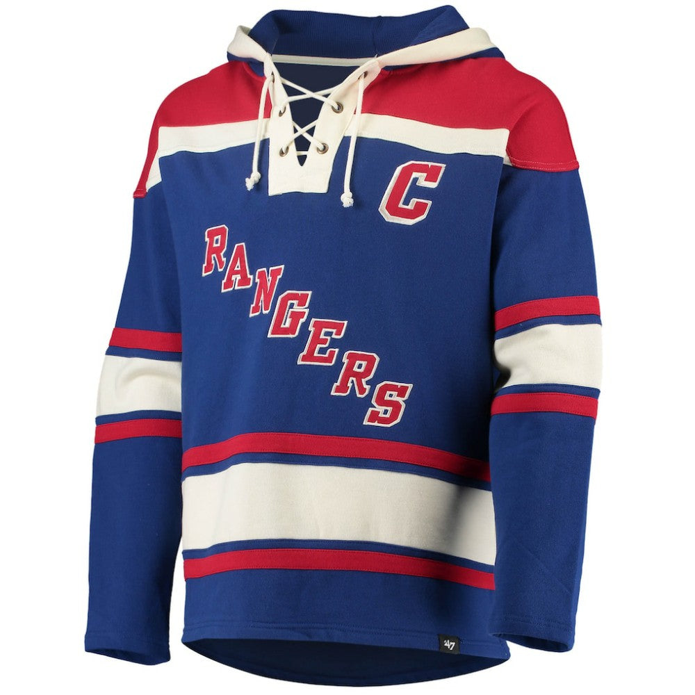 Mark Messier New York Rangers '47 Retired Player Name & Number Lacer Pullover Hoodie - Blue Hoodies