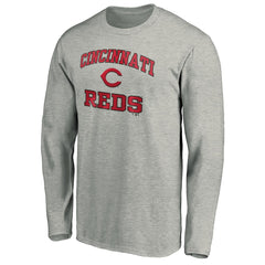 Cincinnati Reds Team Heart & Soul Long Sleeve T-Shirt Heathered Gray